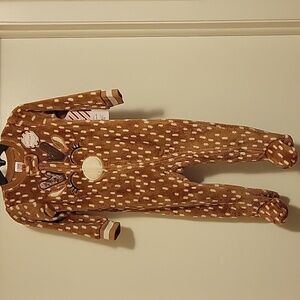 NWT: North Pole Trading Co Reindeer Baby Long Sleeve Footed Reindeer  Pajamas